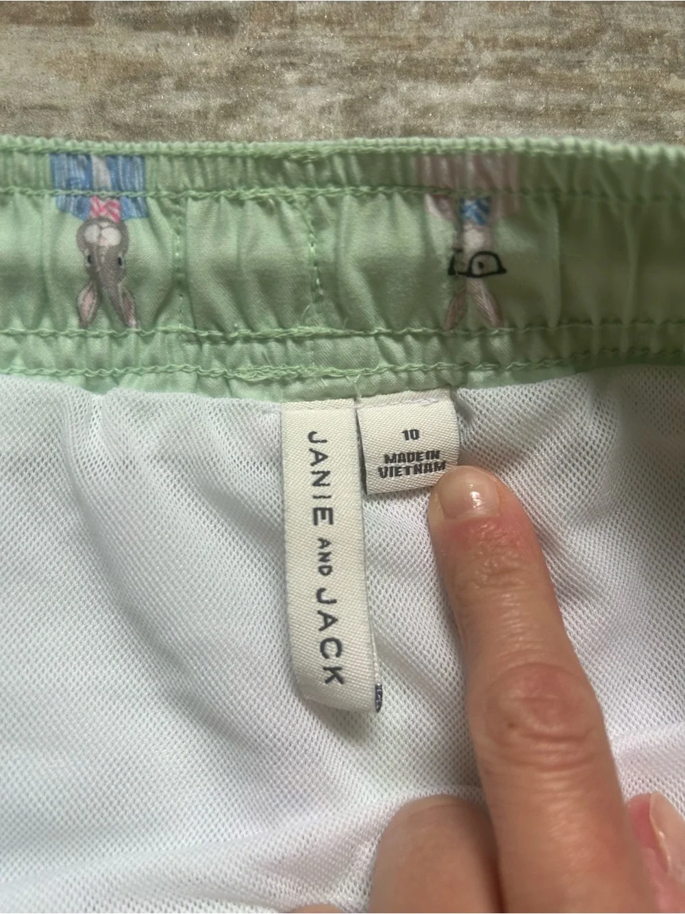 Janie & Jack Boys Bunny Print Swim Shorts (sz 10)